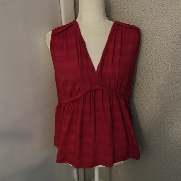 Lucky Brand Tops - Lucky Brand Sleeveless Ruffle Top  XL V-Neck Boho Indie Bohemian Festival